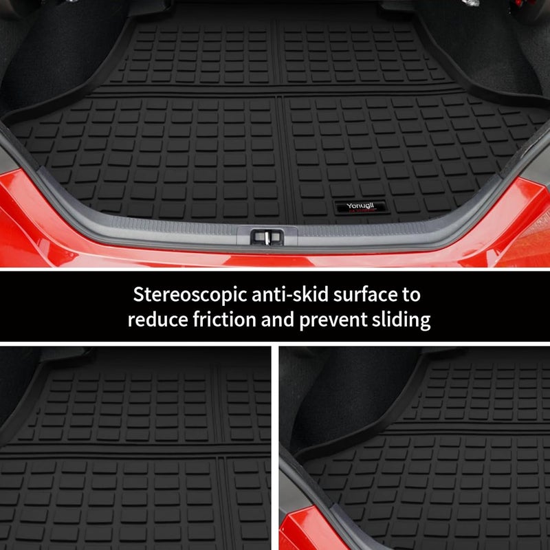 Yonugli Custom Car Cargo Mats Trunk Liner All Weather TPE Protection Mat Accessories (for 2018-2023 Toyota Camry & 2019-2022 Avalon) - Image 3